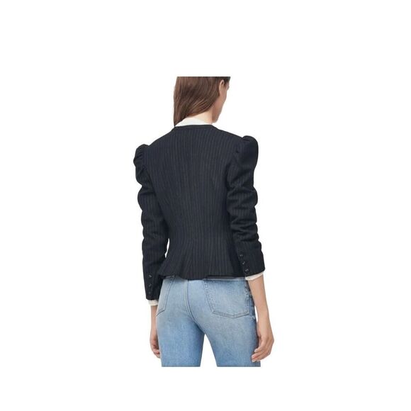 Rebecca Taylor pinstripe navy blue jacket blazer, New with tags, Sz 4 - Picture 3 of 7